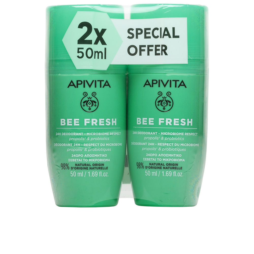 BEE FRESH 24h roll-on deodorant respects the microbiome, pack of 2 x 50 ml