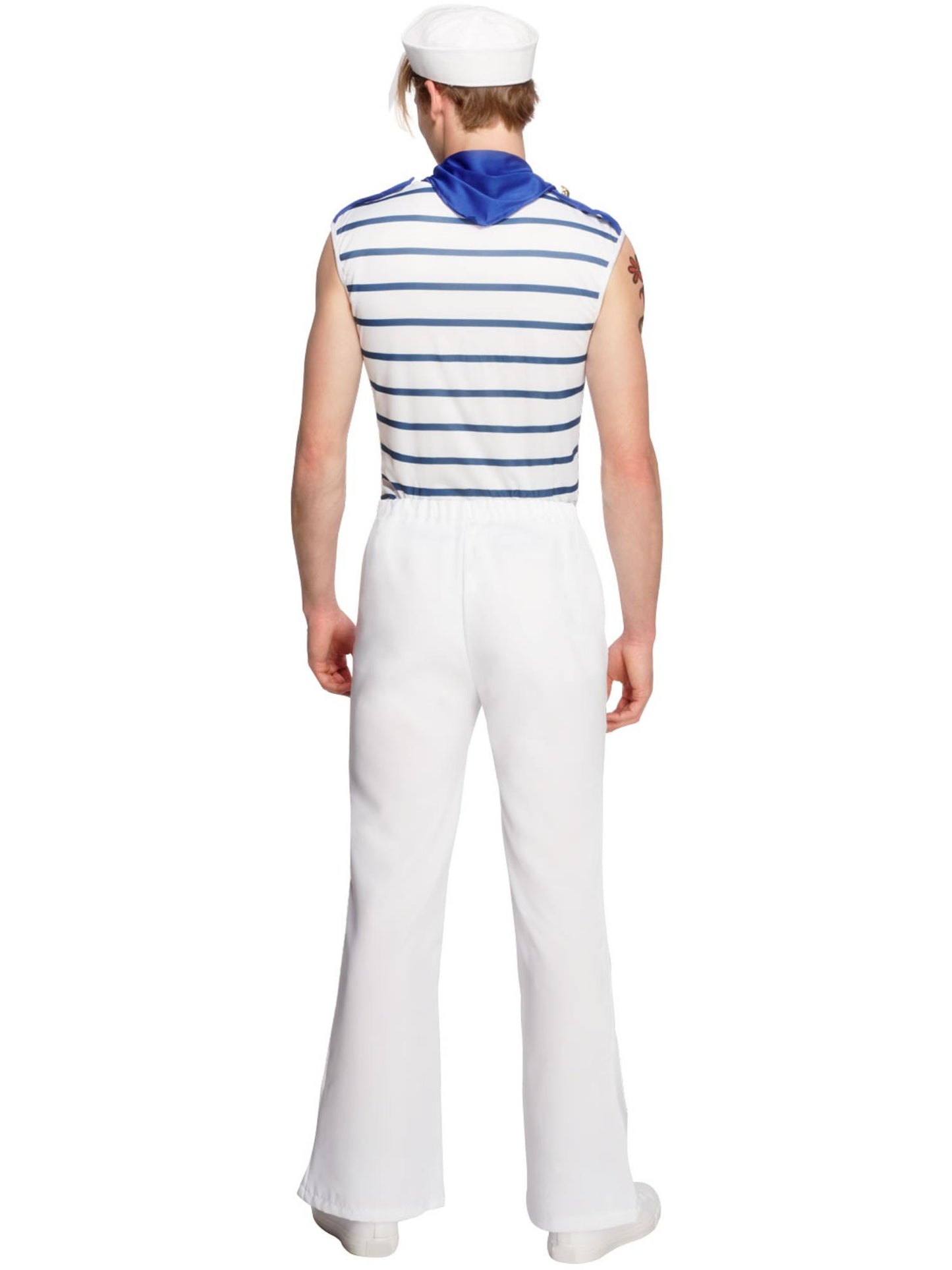 Smiffys Fever Male French Sailor Costume, White CS für Herren