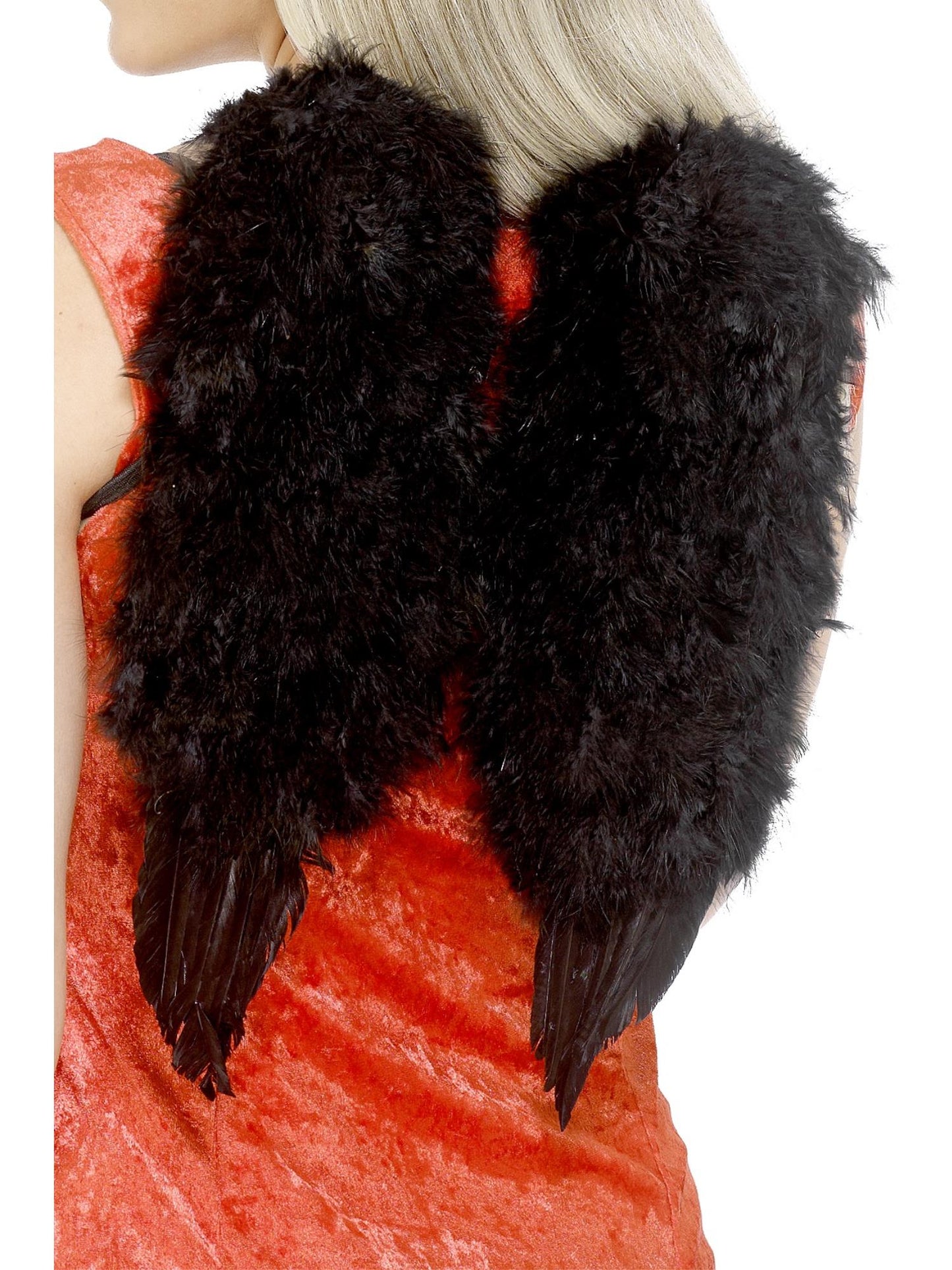 Smiffys Angel Wings, Feathered, Black für Damen