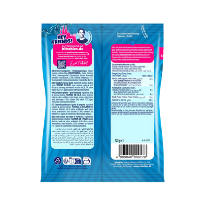 Hitschies Schnüre Blau Himbeere 125 g Veganes Fruchtgummi