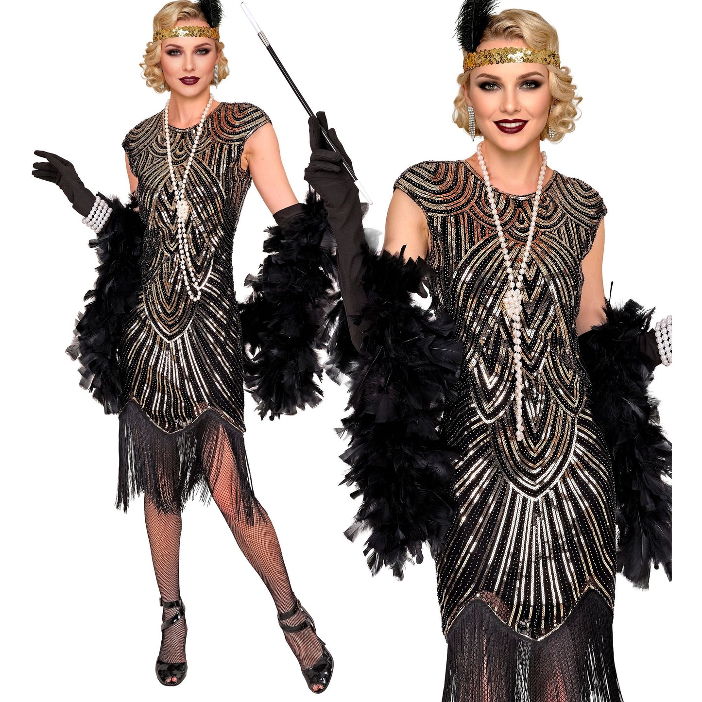 "20er JAHRE GATSBY FLAPPER" (Kleid) - gold – Vorderansicht