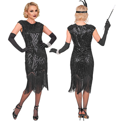 "20er JAHRE GATSBY FLAPPER" (Kleid) - schwarz – Detailansicht