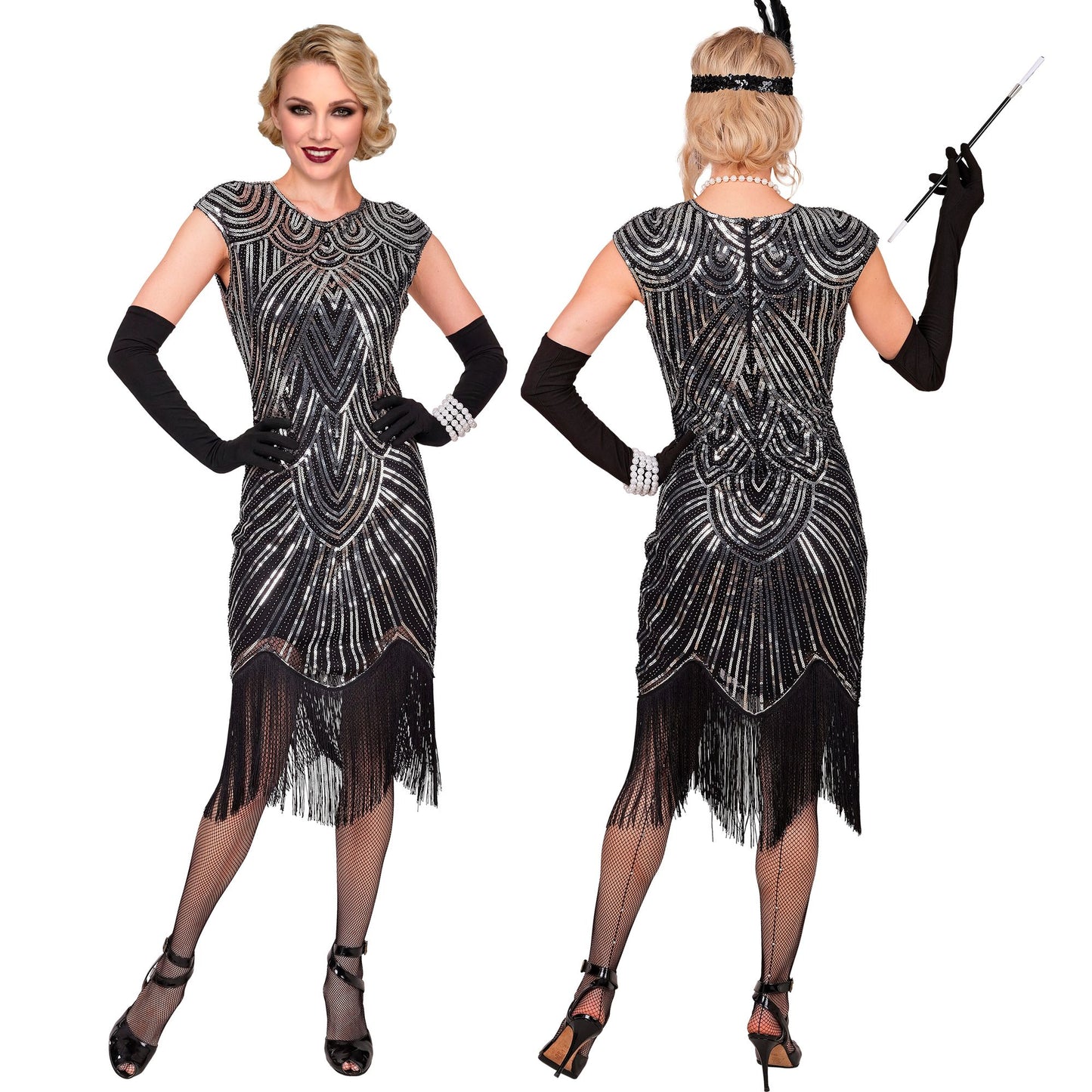 "20er JAHRE GATSBY FLAPPER" (Kleid) - silber – Detailansicht