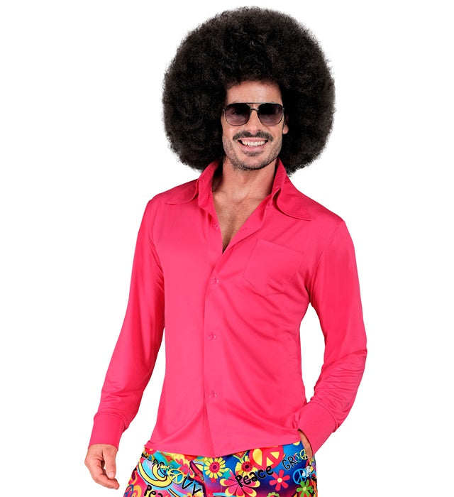 Pinkes Retro-Hemd im 70er-Jahre-Stil für Fasnacht und Mottoparty