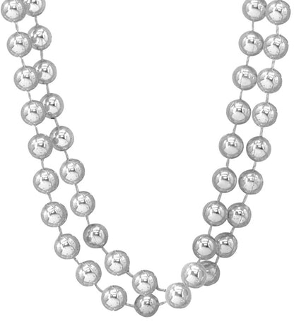 "SET VON 2 SILBERNEN PERLENKETTEN" 40 cm – Vorderansicht