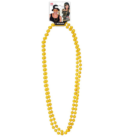 "SET VON 2 GOLDENEN PERLENKETTEN" 40 cm – Detailansicht