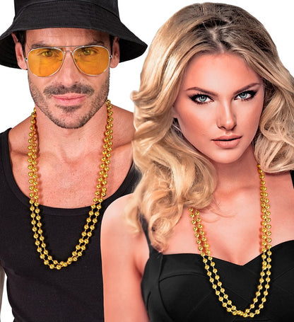 "SET VON 2 GOLDENEN PERLENKETTEN" 40 cm – Ansicht 4