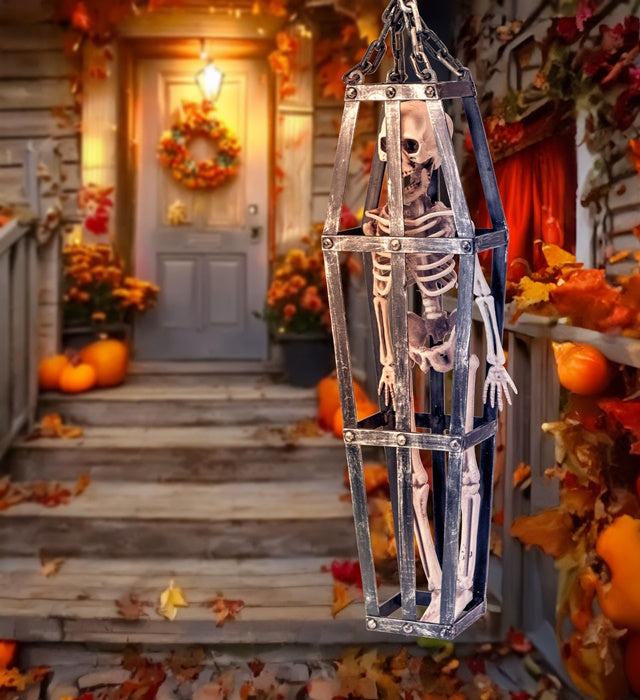 Skelett im Käfig 50 cm Halloween Dekoration