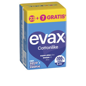 EVAX Cottonlike Super Plus Damenbinden mit Flügeln, 30 Stück