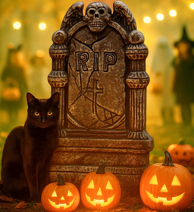 Realistischer Grabstein Dekoration 30x49 cm für Halloween und Fasnacht