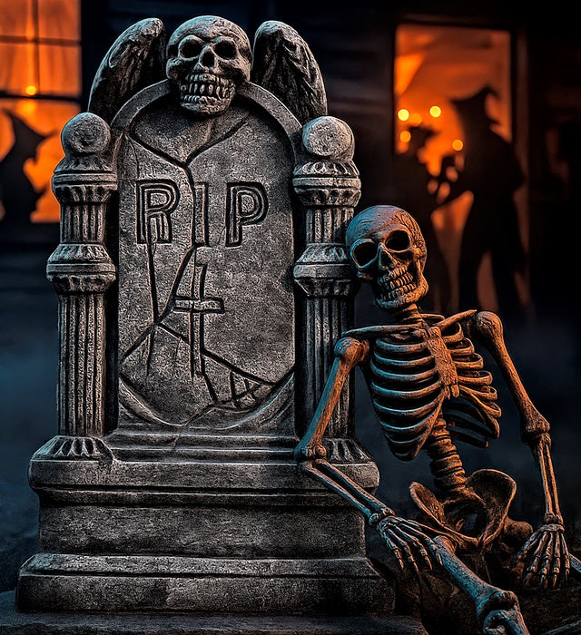 Realistischer Grabstein Dekoration 30x49 cm für Halloween und Fasnacht