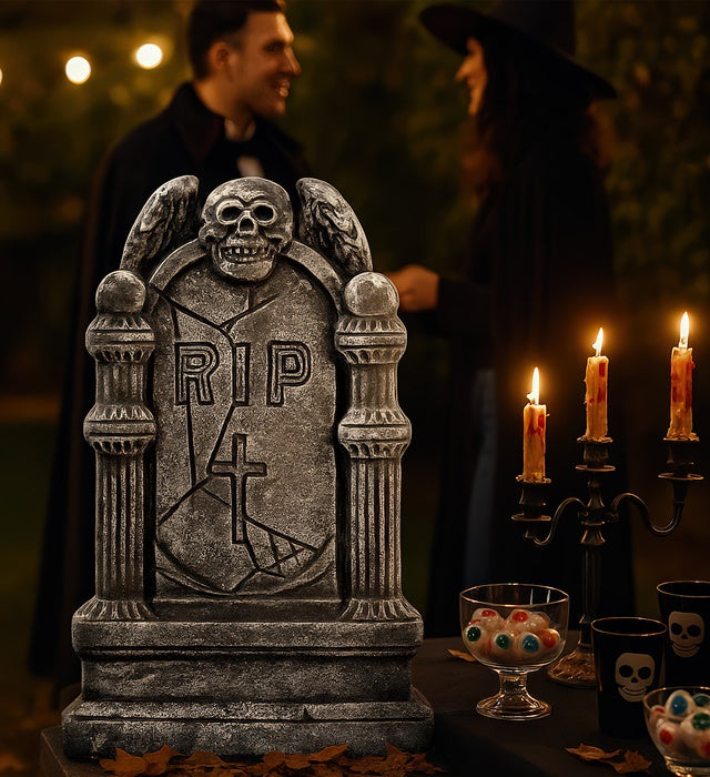 Realistischer Grabstein Dekoration 30x49 cm für Halloween und Fasnacht