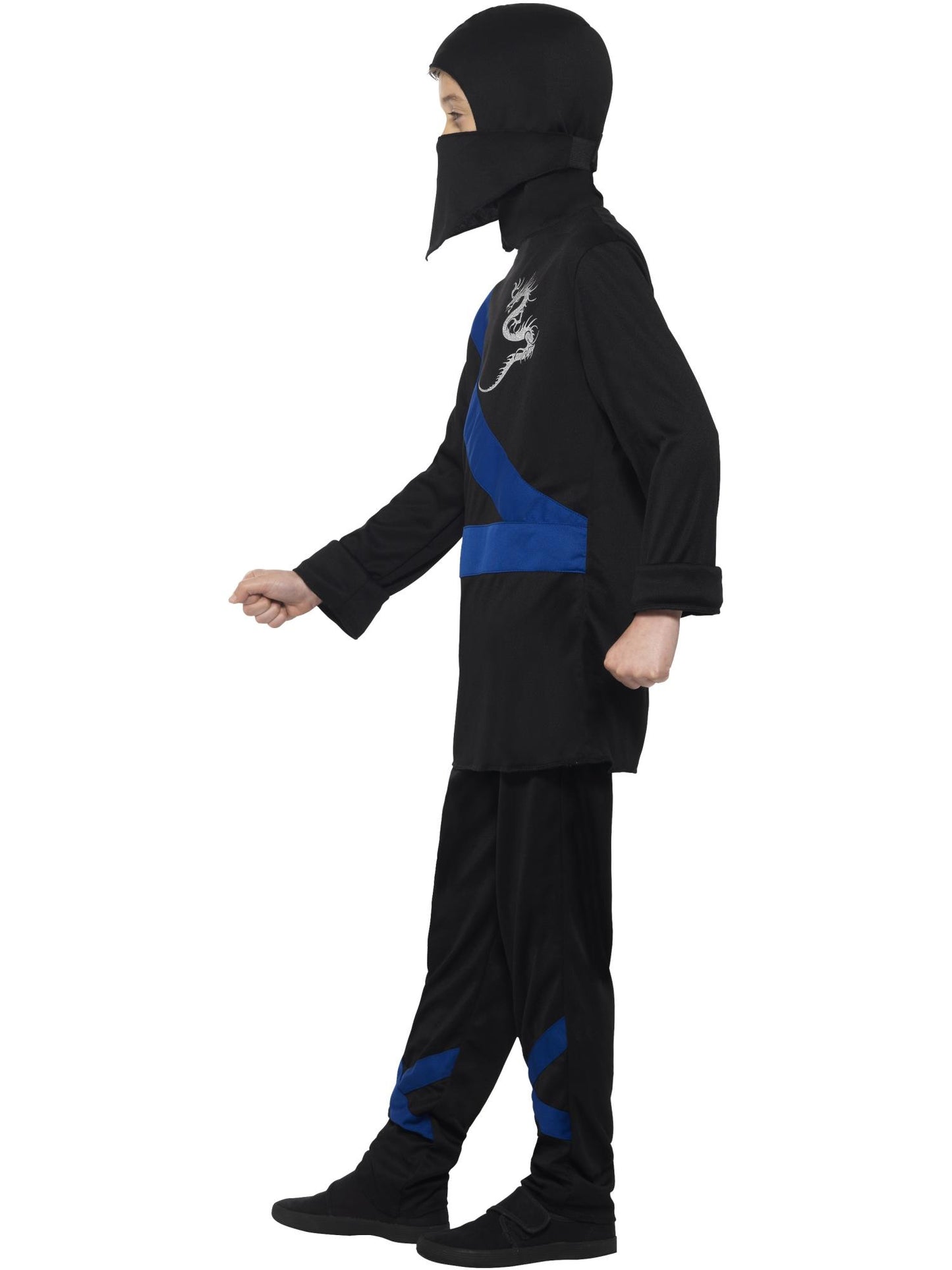 Smiffys Ninja Assassin Costume, Black & Blue CS für Unisex