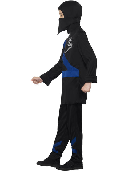 Smiffys Ninja Assassin Costume, Black & Blue CS für Unisex