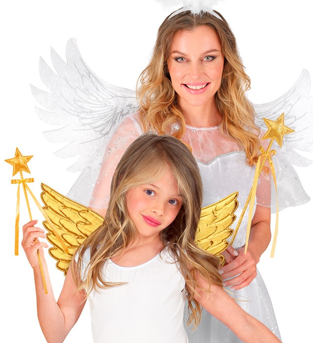Goldener Feenstab 39,5 cm als Kinderkostüm-Accessoire