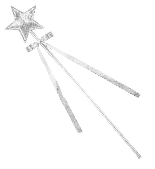 Silberner Feenstab 39,5 cm als Kinderkostüm Accessoire
