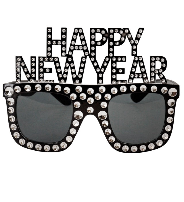 HAPPY NEW YEAR Brille mit festlichem Schriftzug für Silvester und Fasnacht