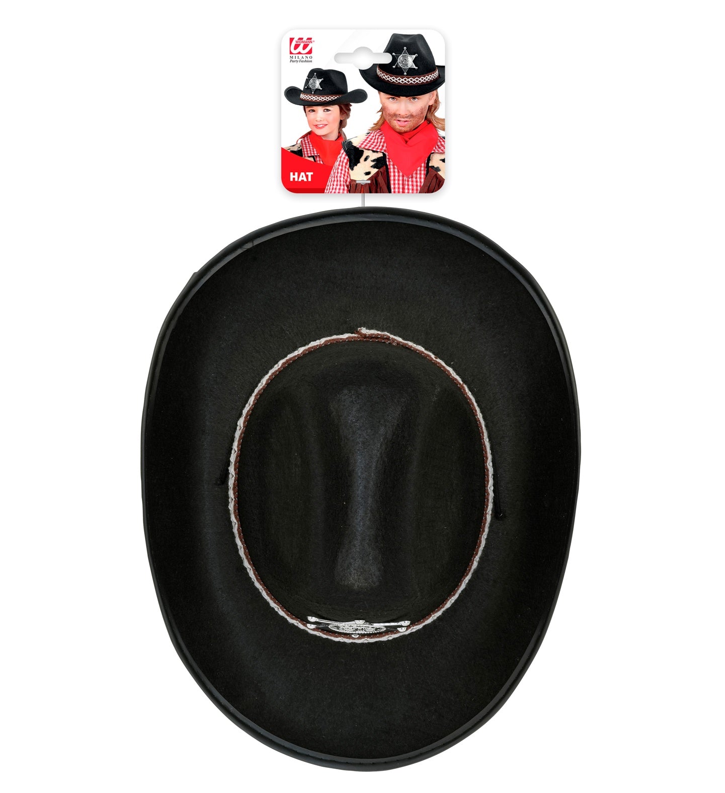 Cowboyhut mit Sheriffstern schwarz Kindergrösse