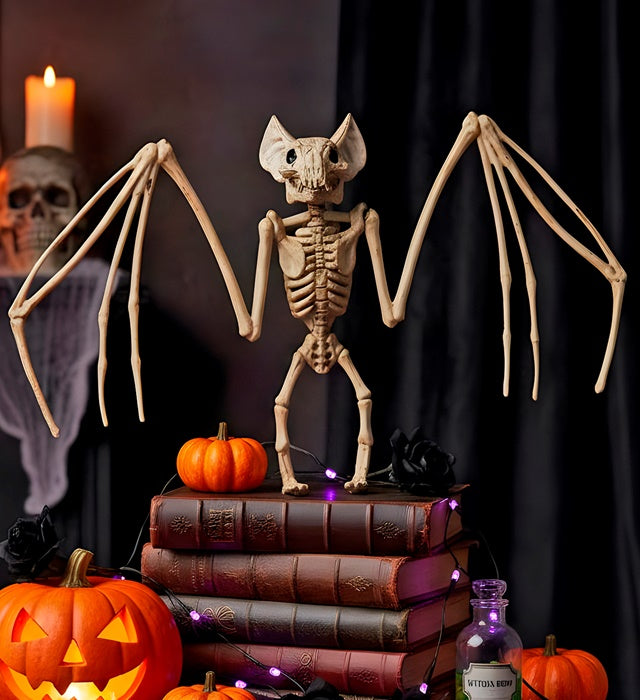 Fledermaus-Skelett 30 cm Deko für Fasnacht und Halloween