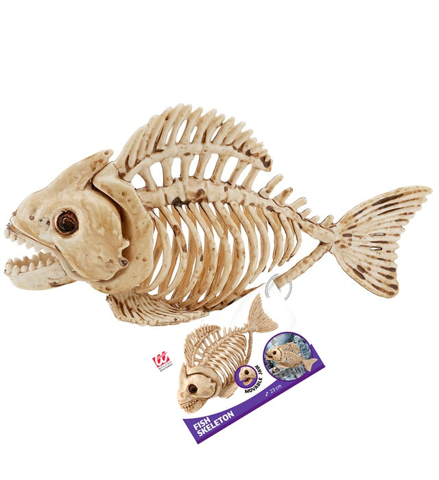 Fisch Skelett Dekoobjekt 23 cm auf weissem Hintergrund