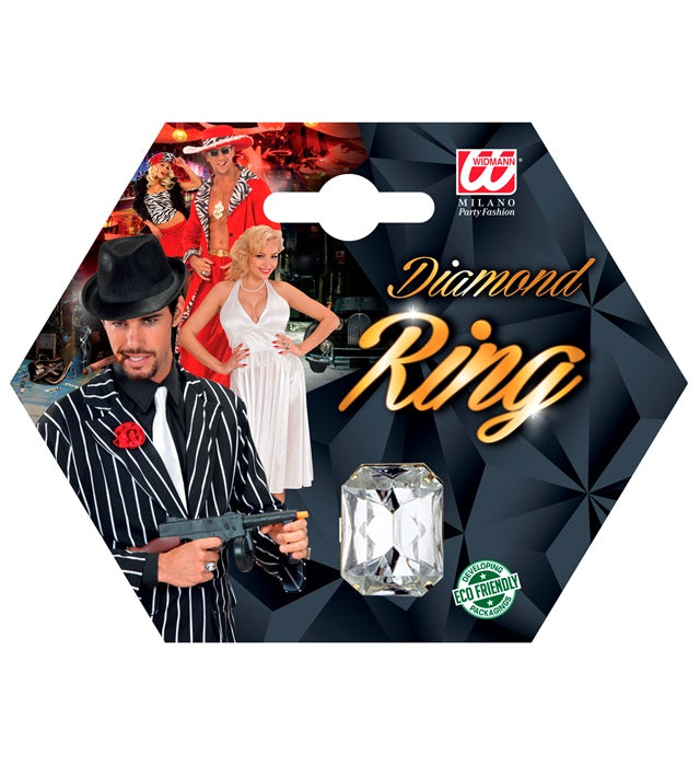Großer Maxi Diamantenring als Fasnacht-Accessoire
