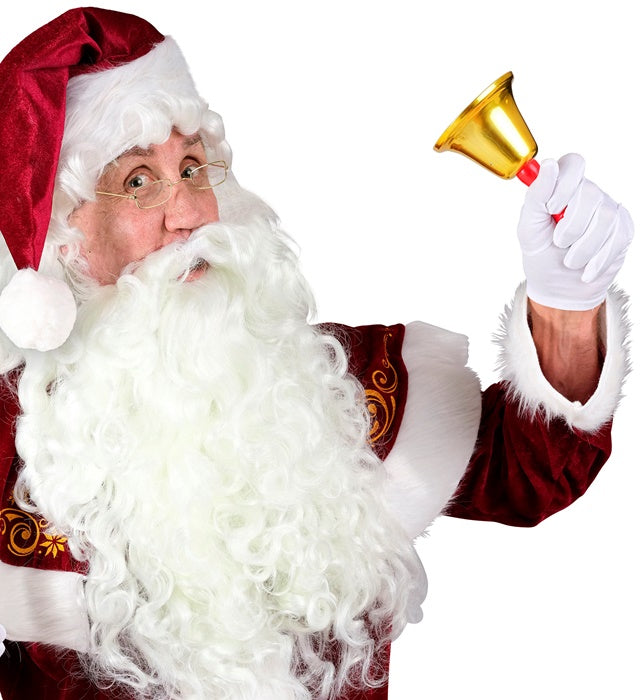 Weihnachtsmann Glocke 15 cm dekorativ mit rotem Mantel und weißem Bart