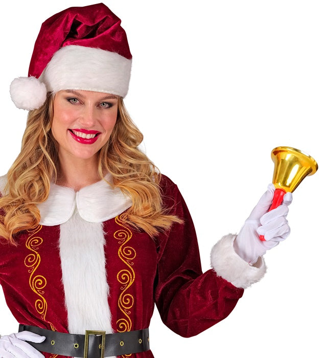 Weihnachtsmann Glocke 15 cm dekorativ mit rotem Mantel und weißem Bart