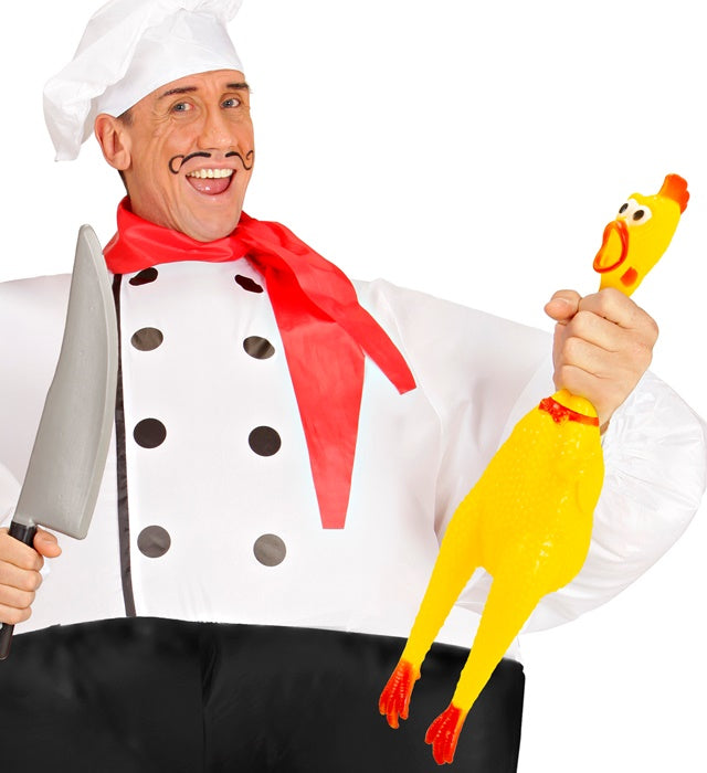 Gackerndes Huhn 38 cm als lustiges Tier-Dekoobjekt für Fasnacht und Mottoparty