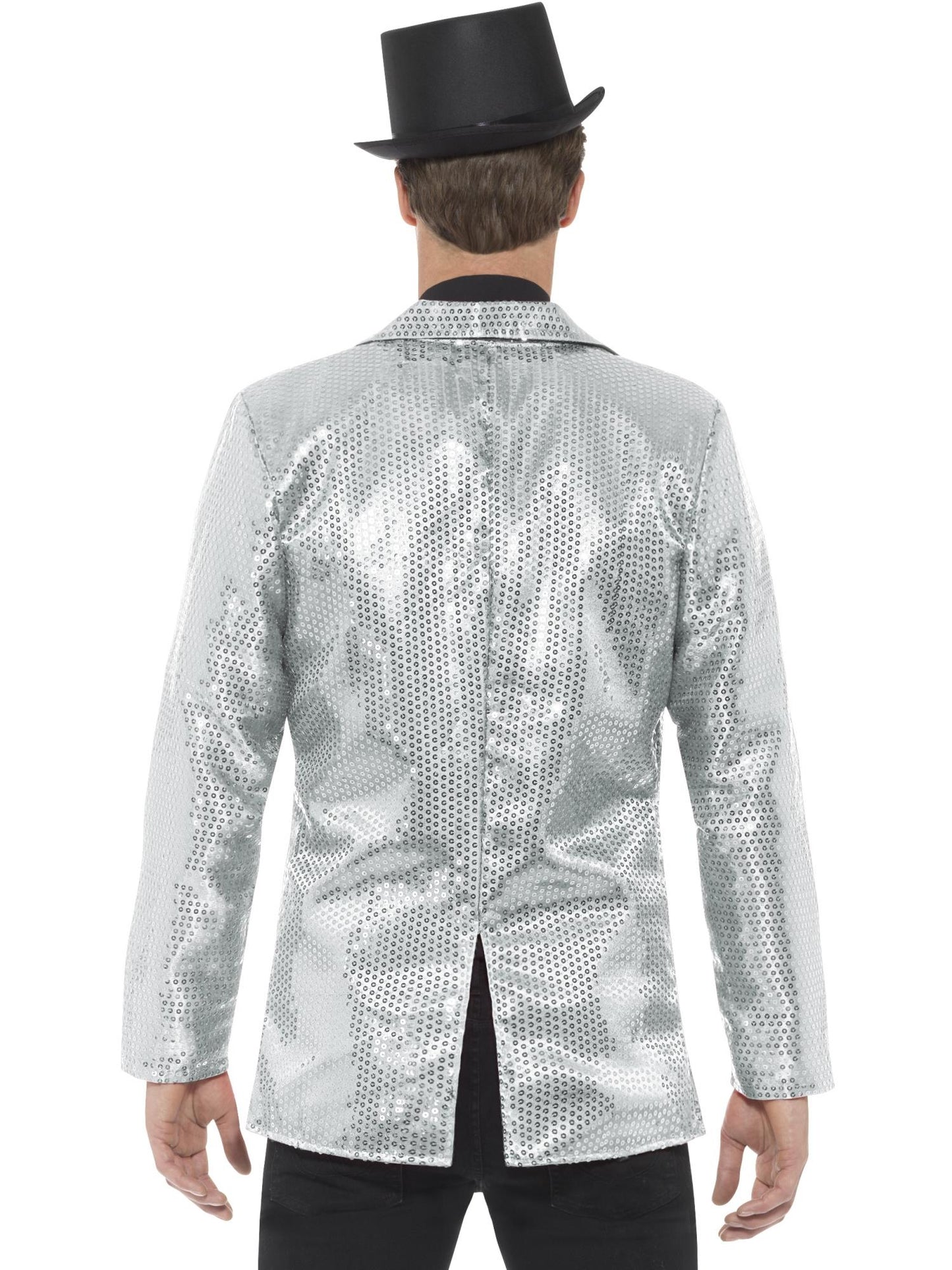 Smiffys PARTY Sequin Jacket, Mens, Silver CS für Unisex