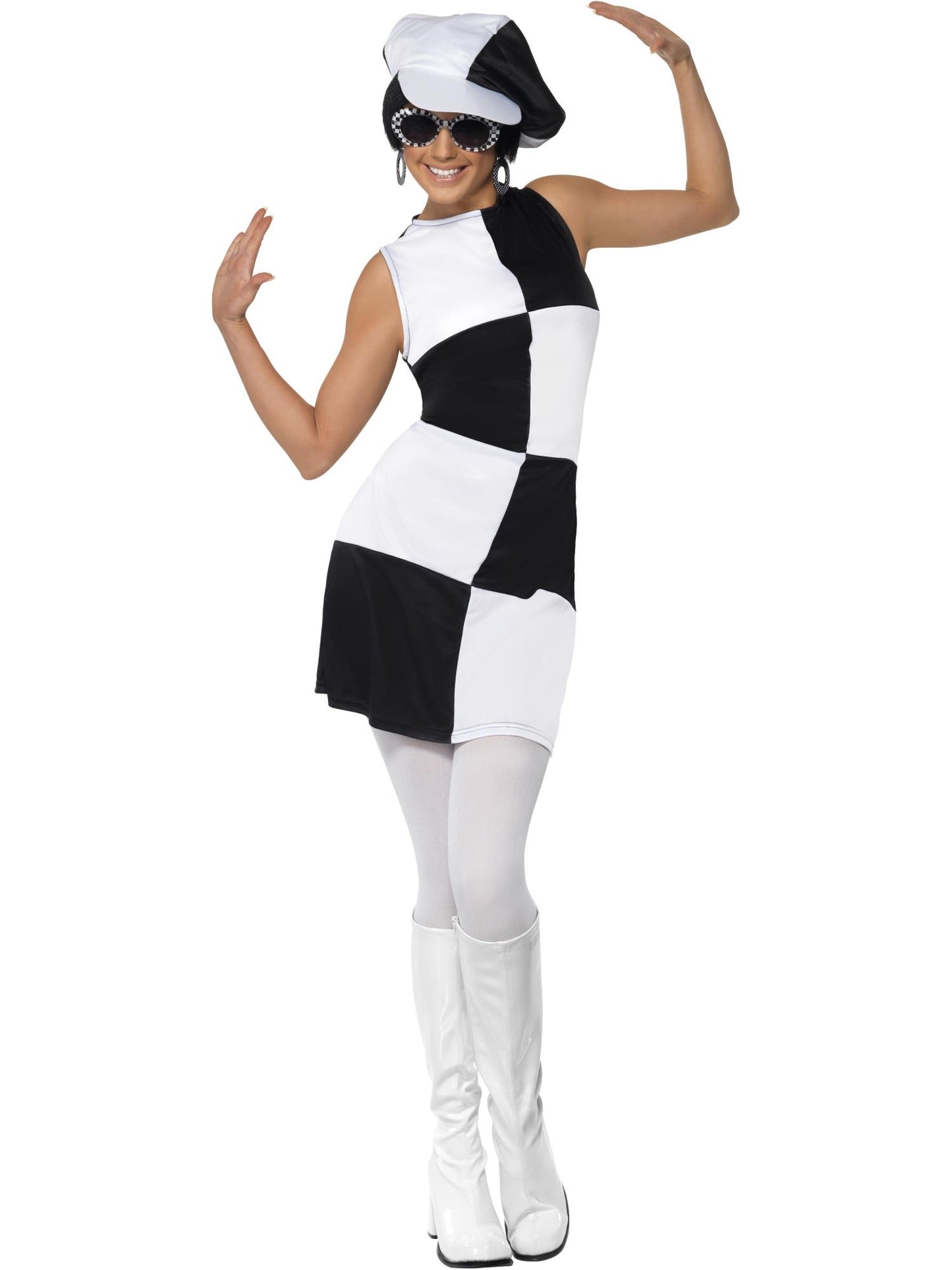 Smiffys 1960S 60s Party Mädchenkostüm, Black & White CS für Damen
