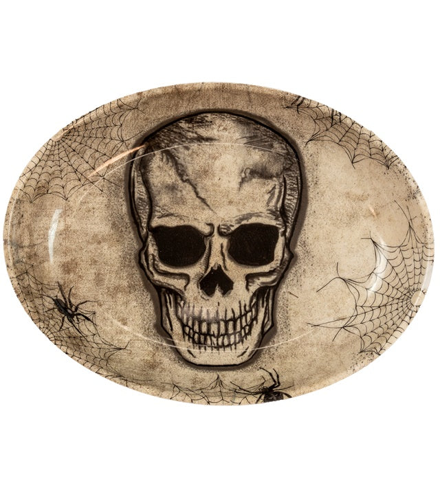 Totenkopf Schale 32x24 cm als dekorative Fasnachts- und Halloween-Schale