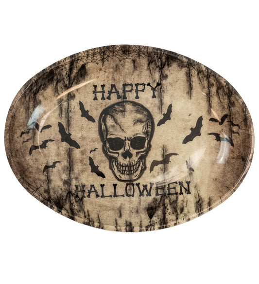 Halloween Totenkopf Schale in 40 x 30,5 cm mit detailreichem Schädelmotiv