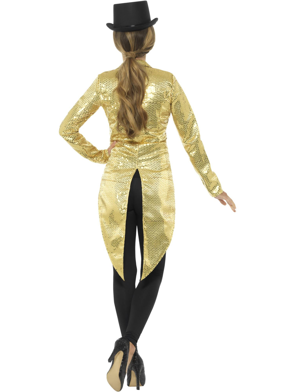 Smiffys PARTY Sequin Tailcoat Jacket, Ladies, Gold CS für Damen