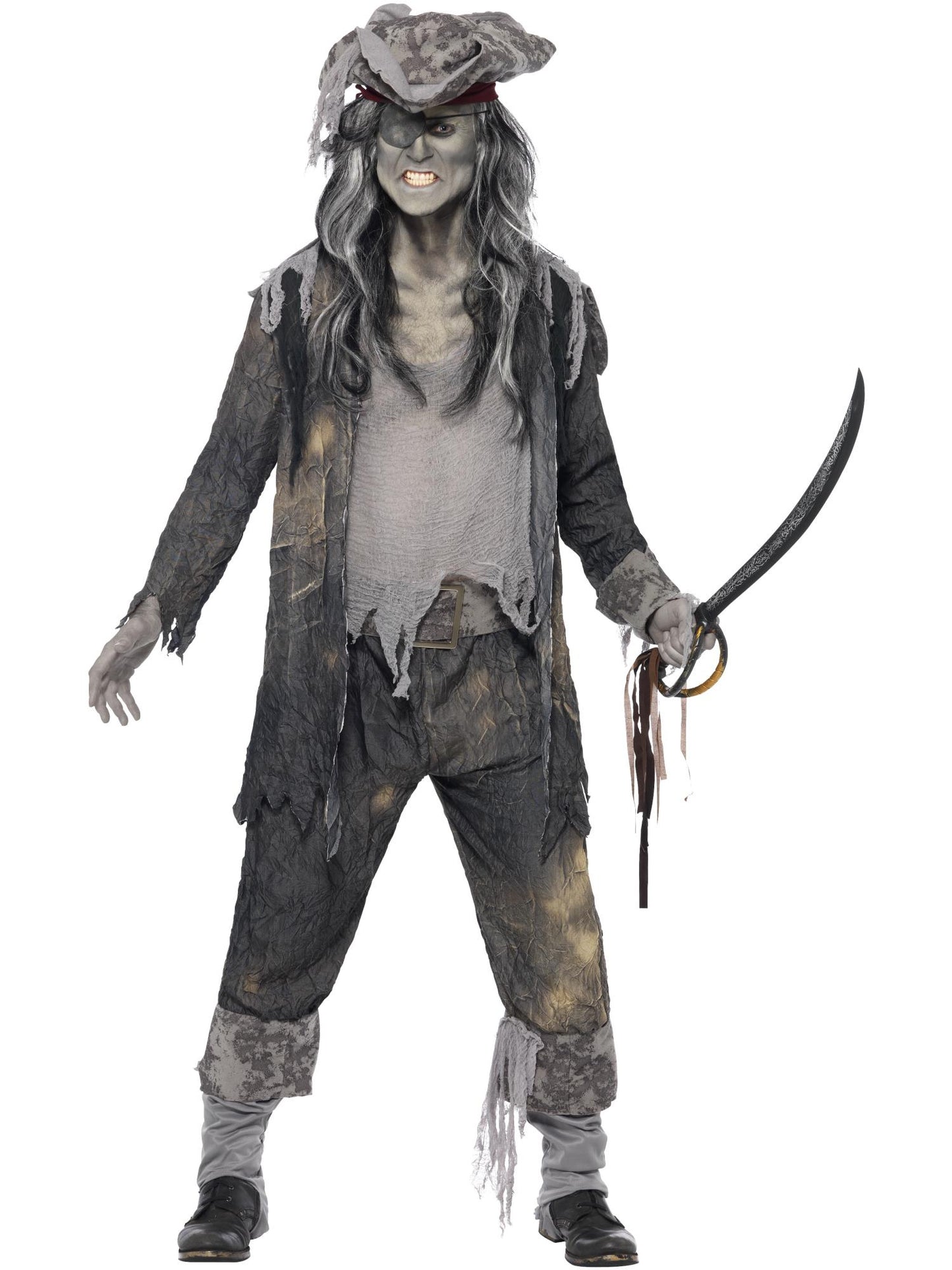 Smiffys GHOSTMUM Deluxe Ghost Ship Ghoul Costume, Grey CS für Herren