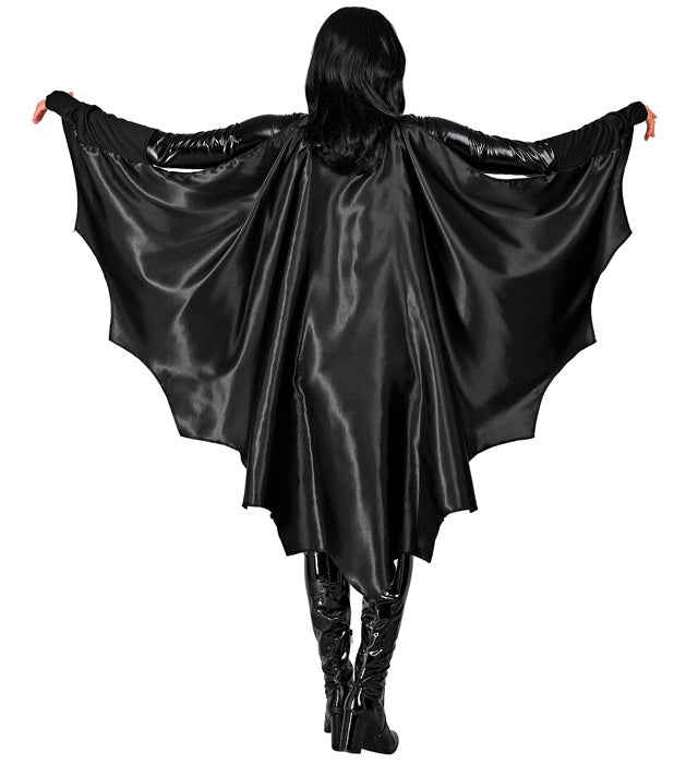 Fledermaus-Kostüm mit Flügeln und Kapuze für Fasnacht und Karneval
