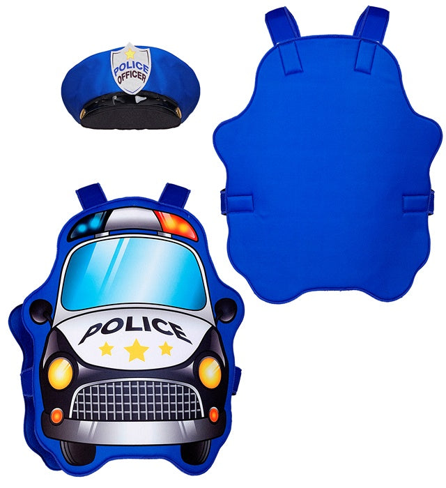 Polizist Kostüm mit klassischer Mütze für Fasnacht und Karneval