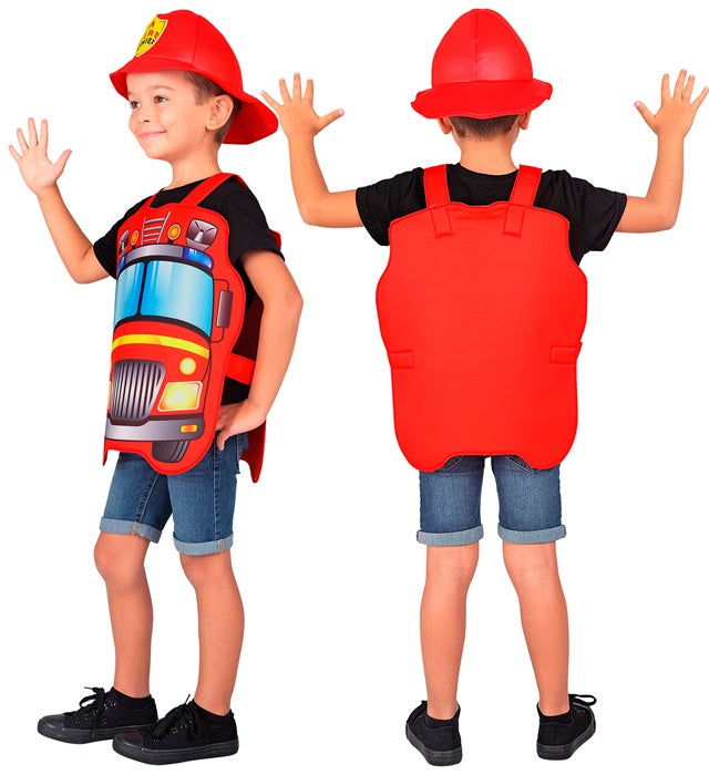 Feuerwehrmann-Kostüm mit Helm für Fasnacht und Karneval