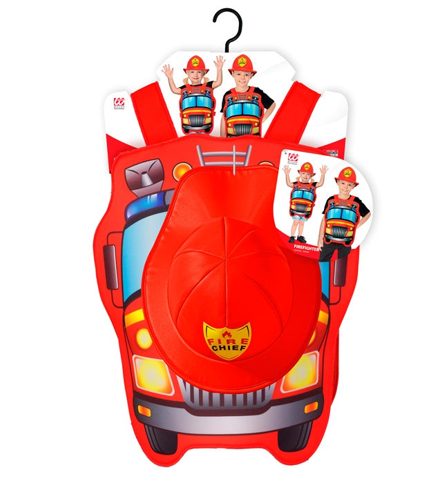 Feuerwehrmann-Kostüm mit Helm für Fasnacht und Karneval