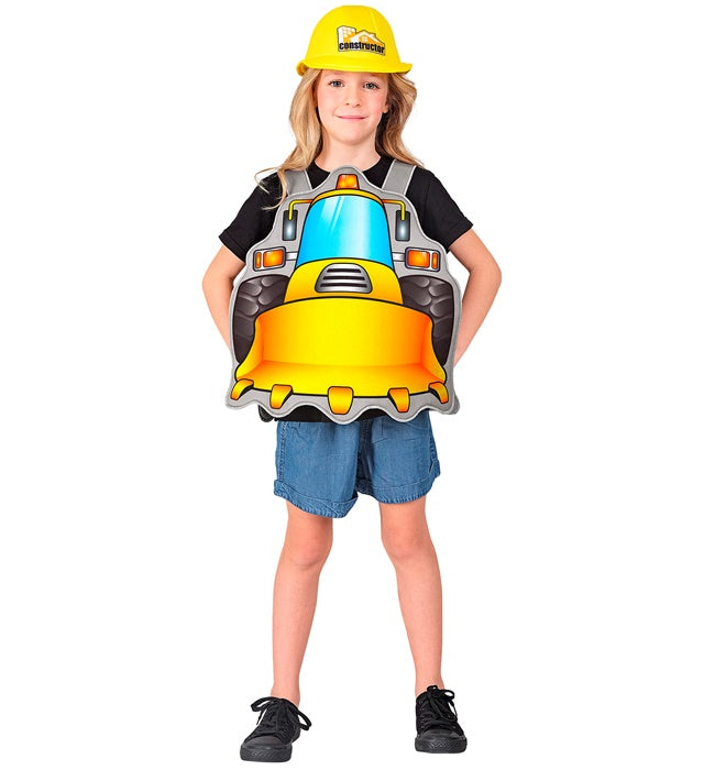 Bauarbeiter-Kostüm mit gelbem Helm für Fasnacht und Karneval