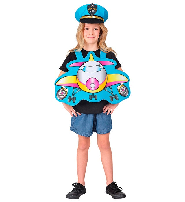Pilot Kostüm mit Mütze für Fasnacht und Karneval