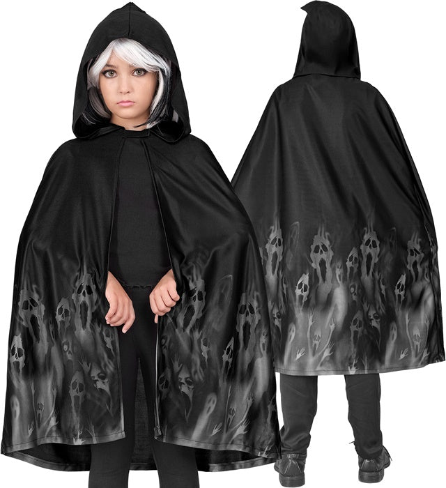 Geisterumhang 75 cm schwarz-weiß als Halloween- und Fasnachtskostümzubehör
