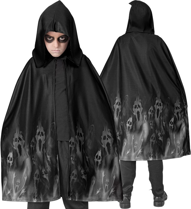 Geisterumhang 75 cm schwarz-weiß als Halloween- und Fasnachtskostümzubehör