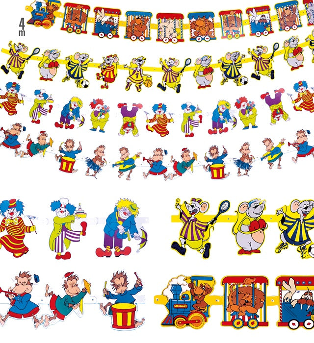 Bunte Party-Girlande 2 Meter Länge in vier verschiedenen Designs als Fasnacht Dekoration