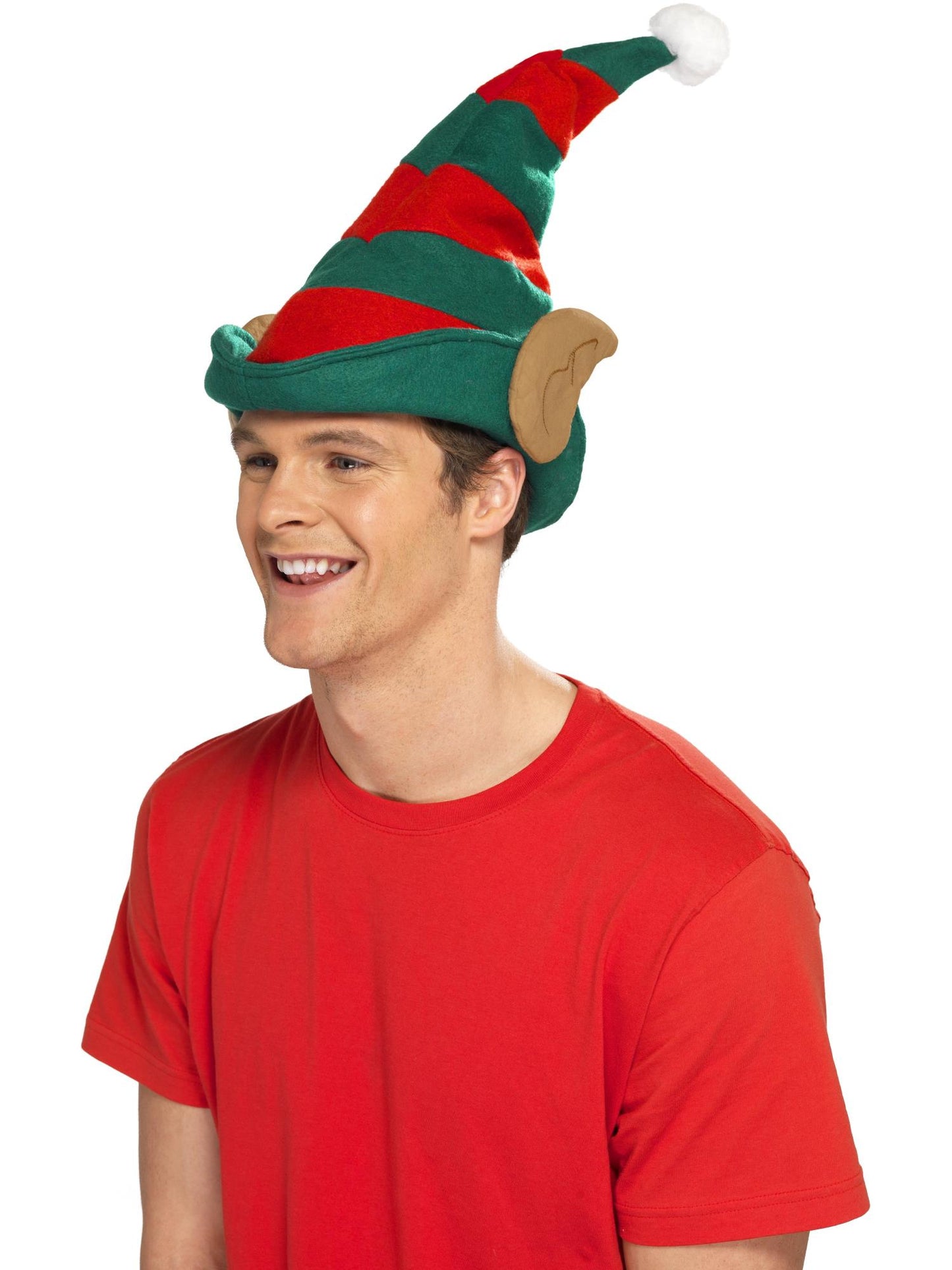 Smiffys Elf Hat, Red & Green für Unisex