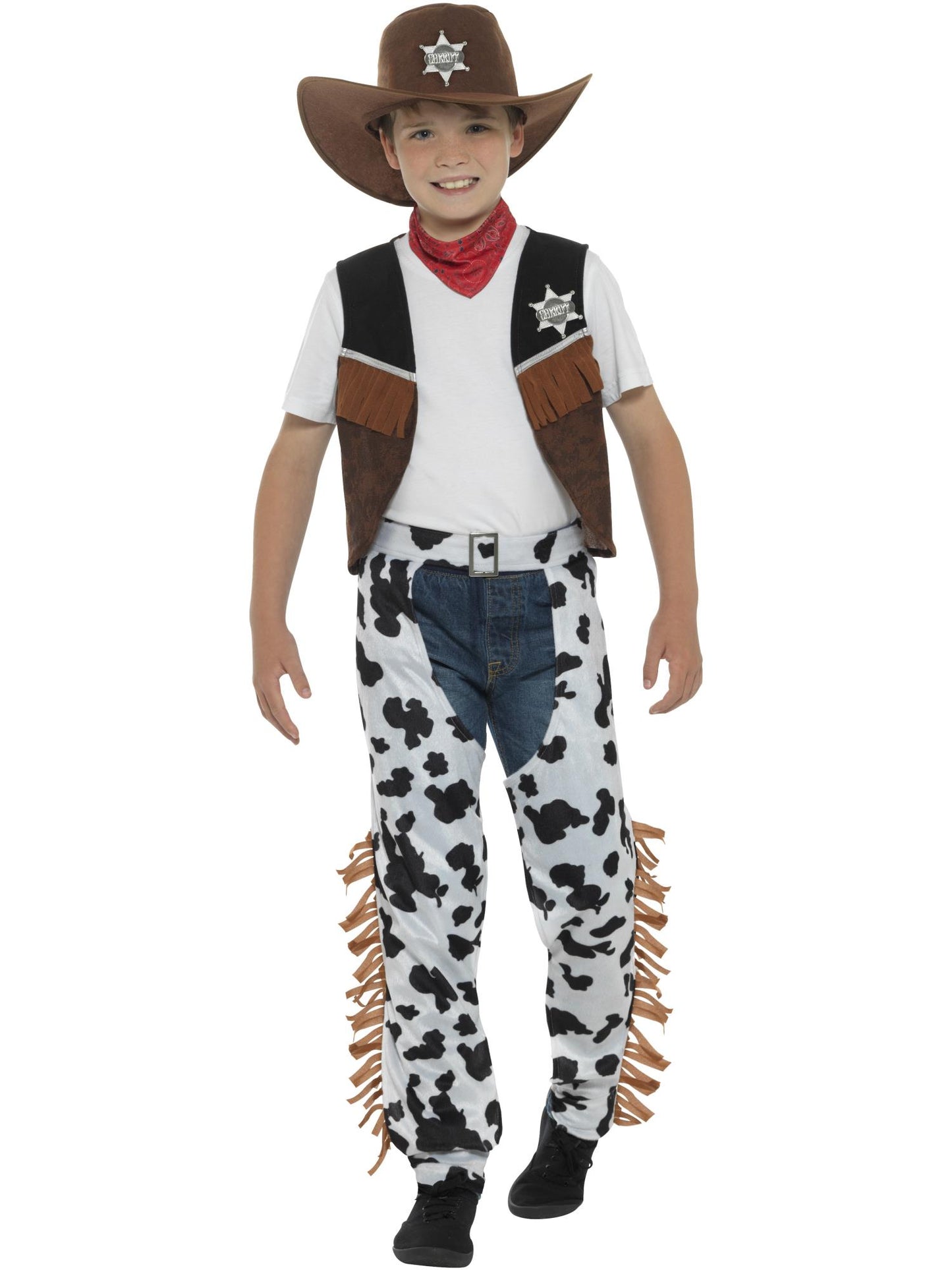 Smiffys COWBOYGIRL Texan Cowboy Costume, Brown CS für Unisex
