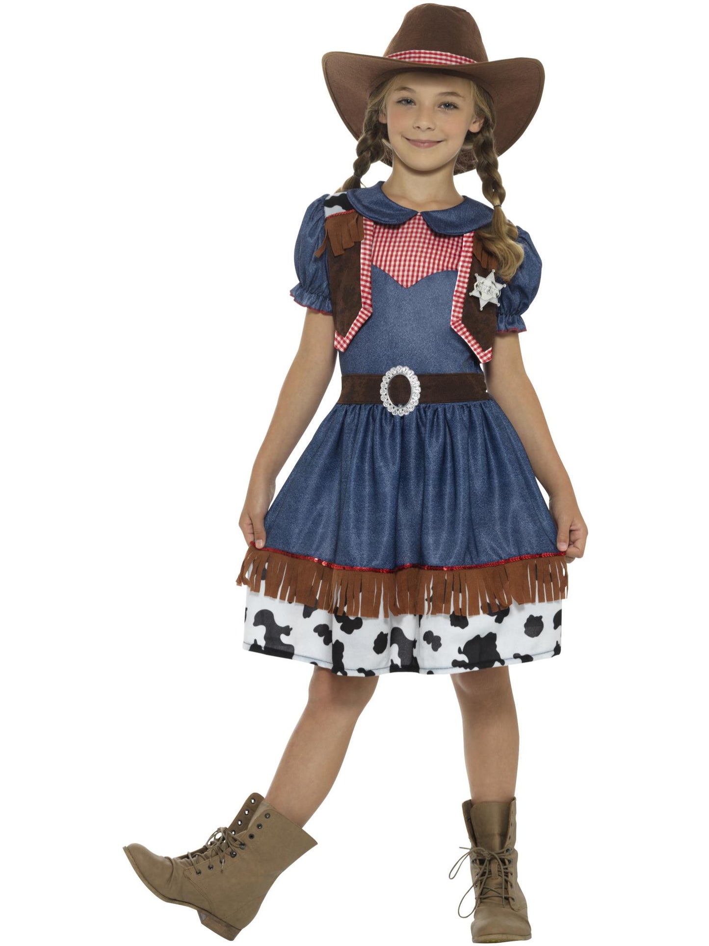 Smiffys COWBOYGIRL Texan Cowgirl Costume, Blue CS für Mädchen