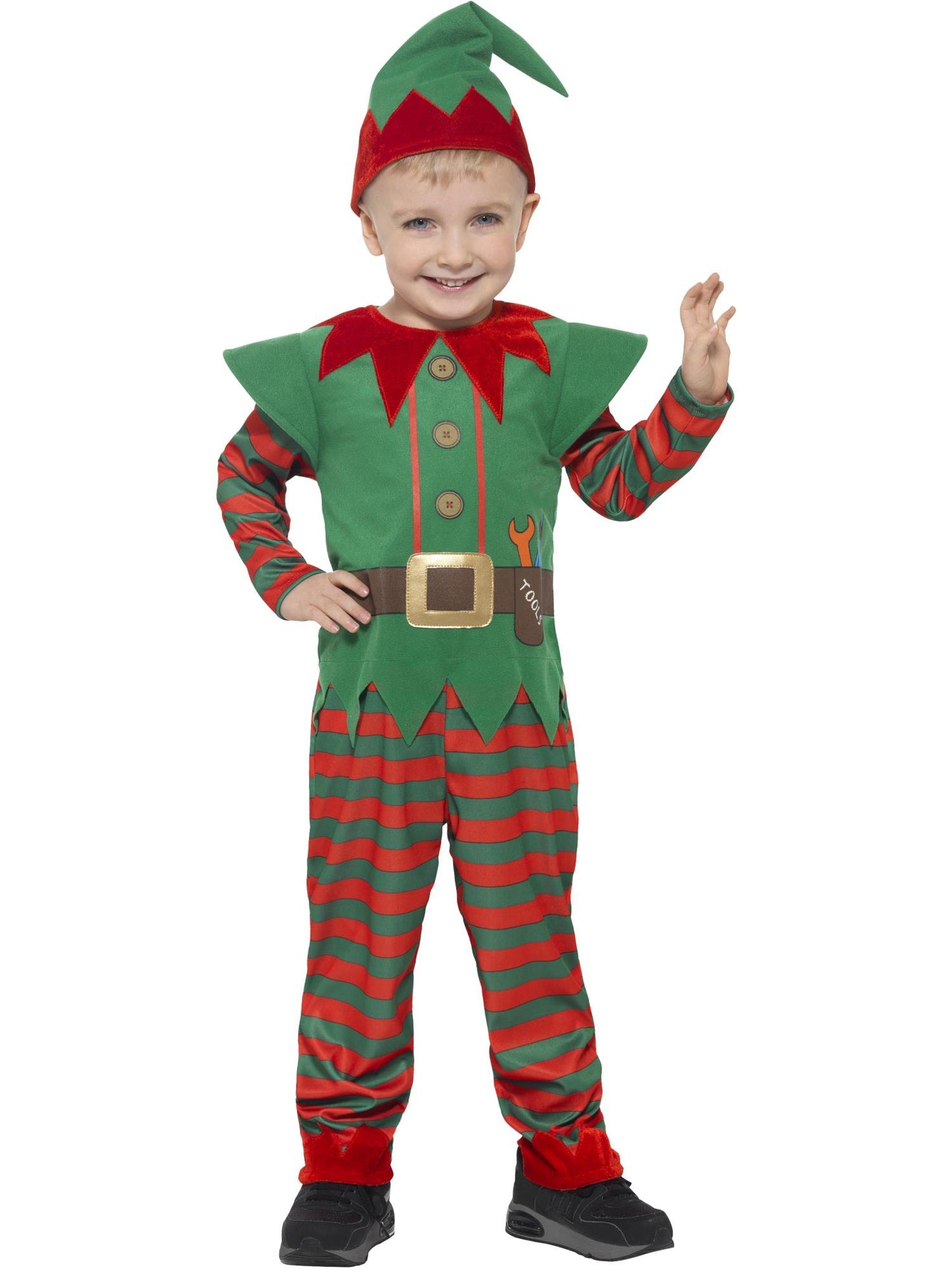 Smiffys Elf Toddler Costume, Red & Green CS für Unisex