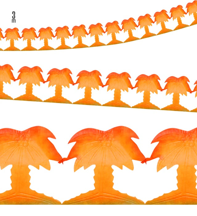 3 Meter lange Palme Girlande aus Polyester, grün, wetterfestes Partydekor