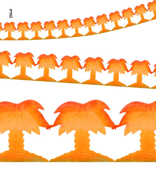 3 Meter lange Palme Girlande aus Polyester, grün, wetterfestes Partydekor