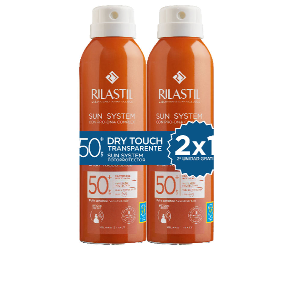 SUN SYSTEM SPF50+ SPRAY TRANSPARENTE DRY TOUCH PACK 2 x 200 ml